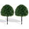 28" Faux Boxwood Topiary Ball Trees with Ground Spikes for Indoor Planters and Outdoor Garden Display